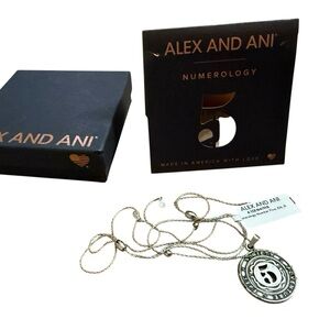 Alex and Ani Rafaelian Silver numerology 5 Necklace